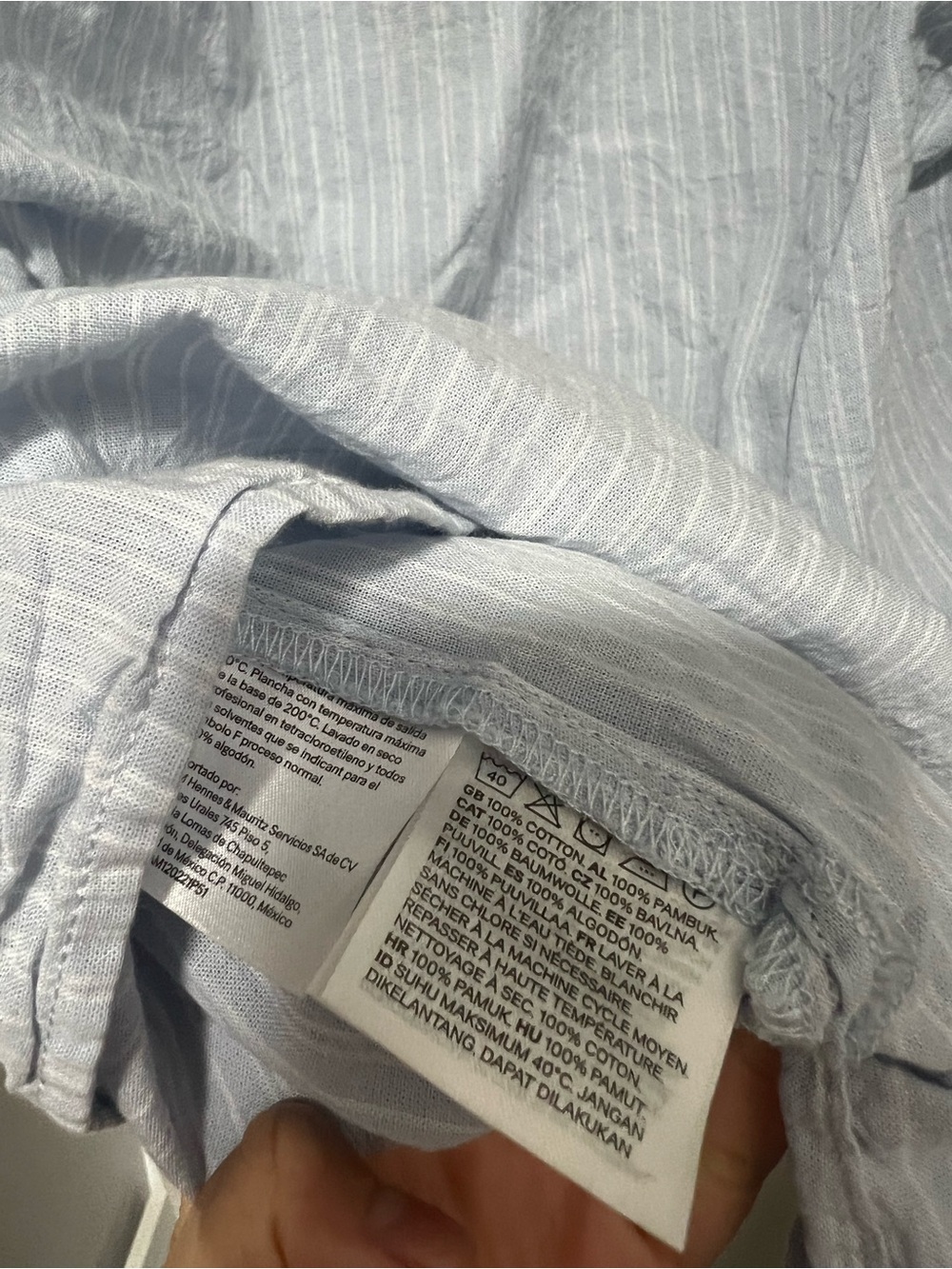 H&M Light Blue Striped Peasant Top - Picture 5 of 5